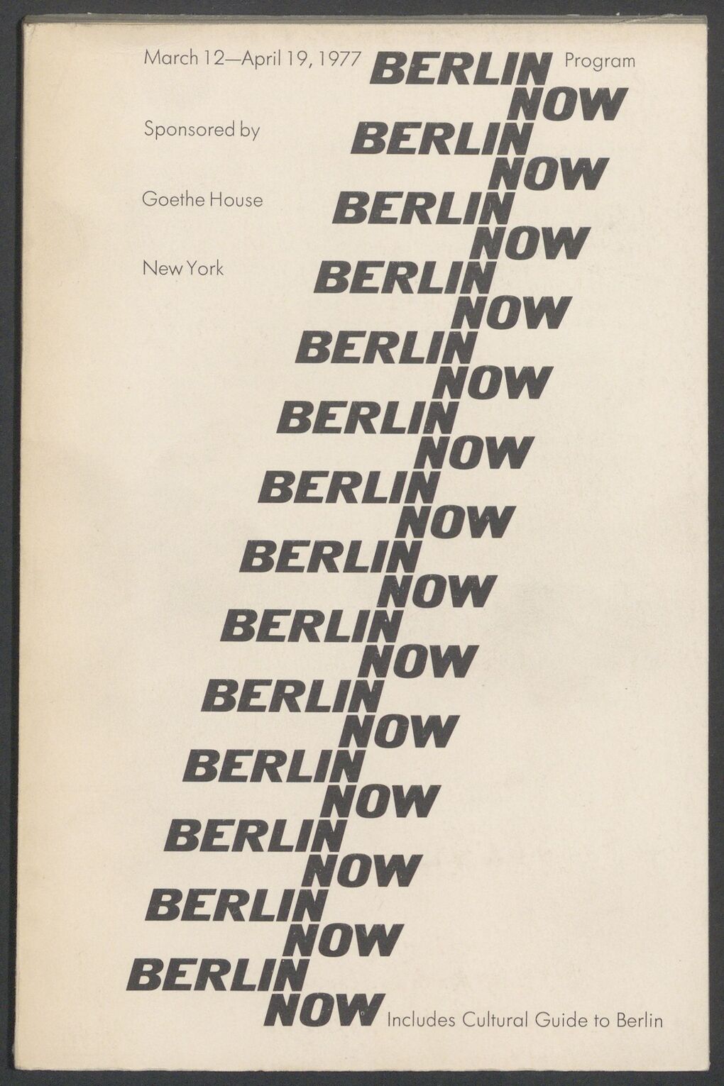 Berlin Now. Program