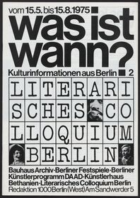 Was ist wann? 2. Kulturinformationen aus Berlin vom 15.5. bis 15.8.1975