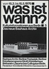 Was ist wann? 5. Kulturinformationen aus Berlin vom 15.2. bis 15.5.1976