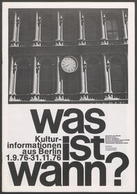 Was ist wann? 7. Kulturinformation aus Berlin vom 1.9.76-31.11.76